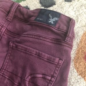 Maroon skinny jeans